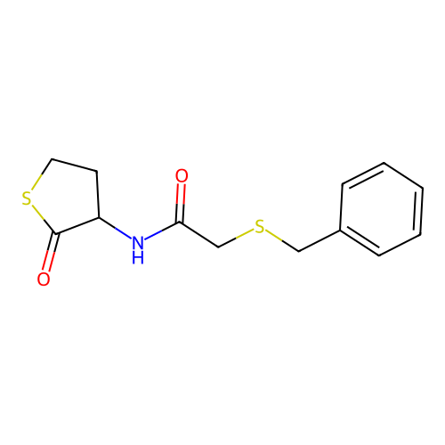 2-(benzylsulfanyl)-N-(2-oxotetrahydrothiophen-3-yl)acetamide structure