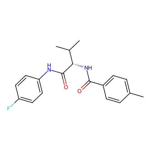 N-[(2S)-1-(4-fluoroanilino)-3-methyl-1-oxobutan-2-yl]-4-methylbenzamide structure