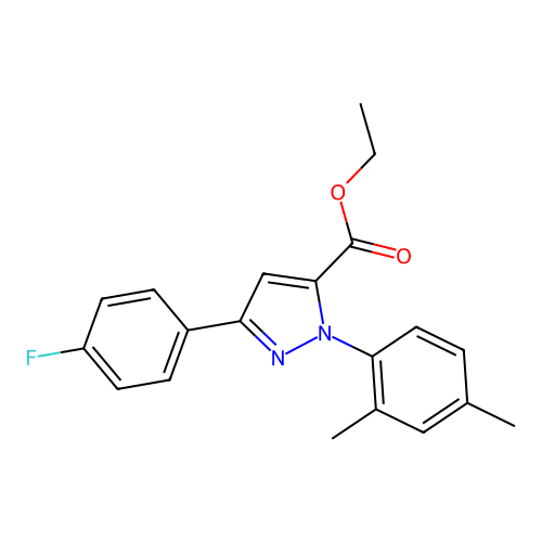 ethyl 1-(2,4-dimethylphenyl)-3-(4-fluorophenyl)-1H-pyrazole-5-carboxylate structure