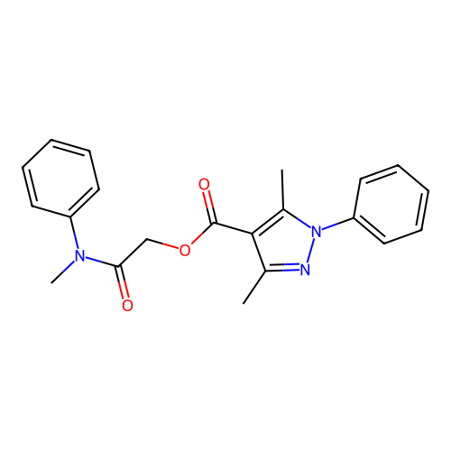 [2-(N-methylanilino)-2-oxoethyl] 3,5-dimethyl-1-phenylpyrazole-4-carboxylate structure