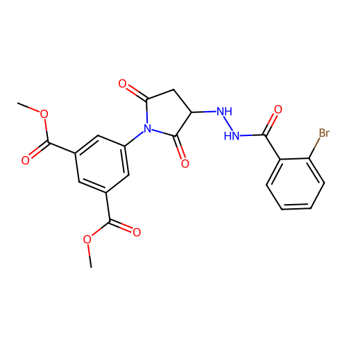 dimethyl 5-{3-[2-(2-bromobenzoyl)hydrazino]-2,5-dioxo-1-pyrrolidinyl}isophthalate structure
