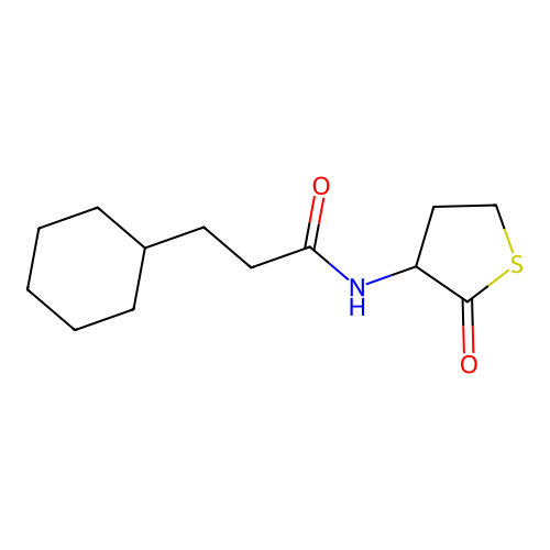 3-cyclohexyl-N-(2-oxothiolan-3-yl)propanamide structure