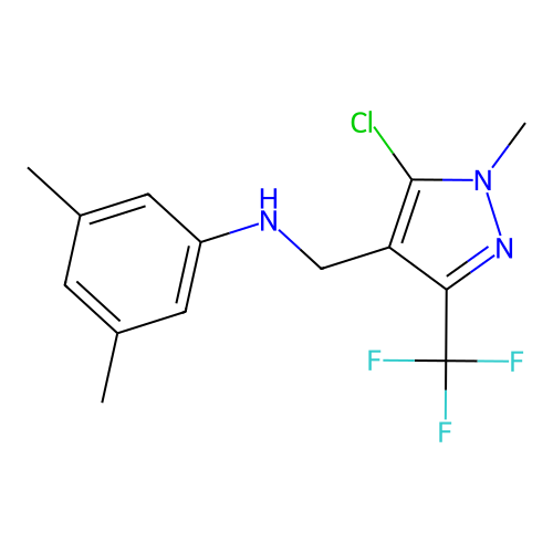 N-{[5-chloro-1-methyl-3-(trifluoromethyl)-1H-pyrazol-4-yl]methyl}-3,5-dimethylaniline structure
