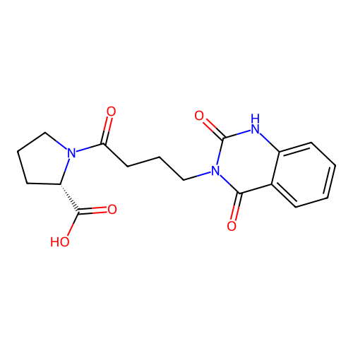 (S)-1-(4-(2,4-dioxo-1,2-dihydroquinazolin-3(4H)-yl)butanoyl)pyrrolidine-2-carboxylic acid structure