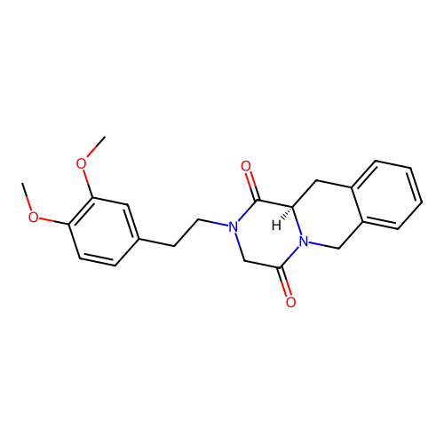 (11aR)-2-[2-(3,4-dimethoxyphenyl)ethyl]-11,11a-dihydro-2H-pyrazino[1,2-b]isoquinoline-1,4(3H,6H)-dione structure