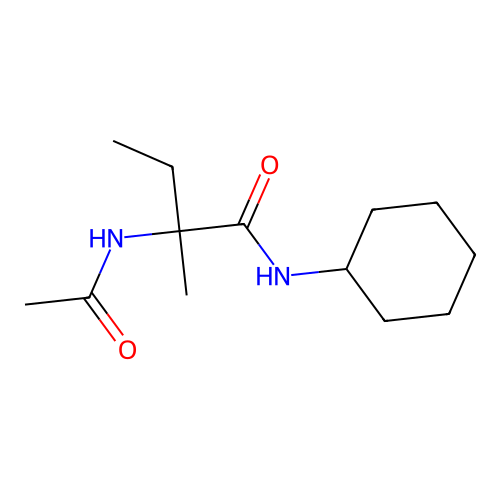 N~2~-acetyl-N-cyclohexylisovalinamide structure