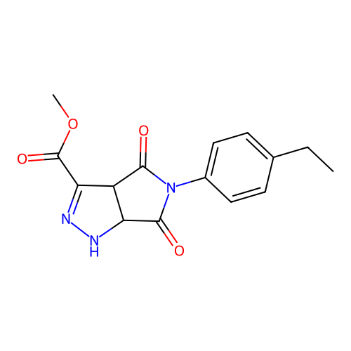 methyl 5-(4-ethylphenyl)-4,6-dioxo-1,3a,4,5,6,6a-hexahydropyrrolo[3,4-c]pyrazole-3-carboxylate structure