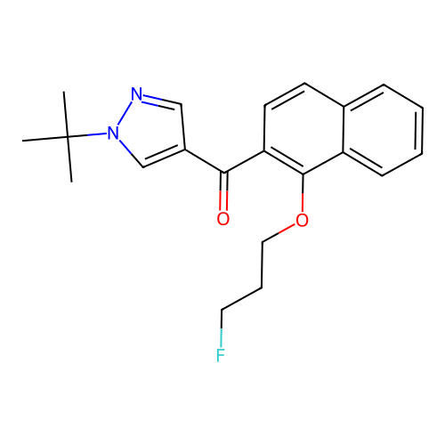 [1-(tert-butyl)-1H-pyrazol-4-yl][1-(3-fluoropropoxy)-2-naphthyl]methanone structure