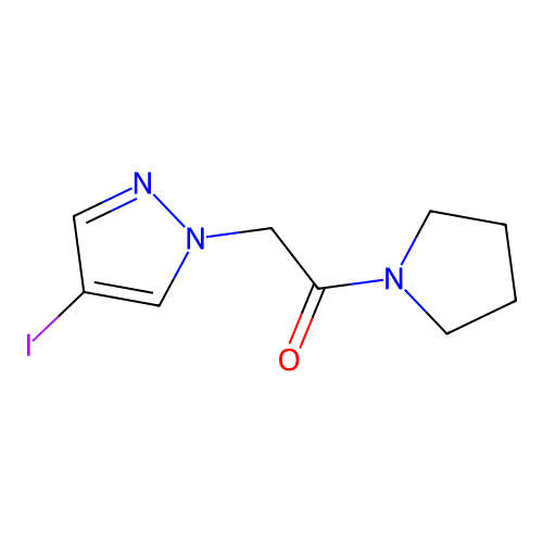 2-(4-iodo-1H-pyrazol-1-yl)-1-(pyrrolidin-1-yl)ethan-1-one structure