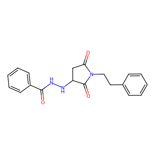 N'-[2,5-dioxo-1-(2-phenylethyl)pyrrolidin-3-yl]benzohydrazide structure