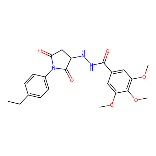 N'-[1-(4-ethylphenyl)-2,5-dioxopyrrolidin-3-yl]-3,4,5-trimethoxybenzohydrazide structure