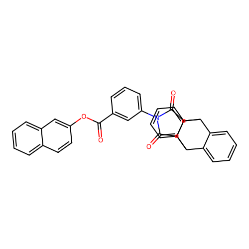 naphthalen-2-yl 3-(12,14-dioxo-11,12,14,15-tetrahydro-9H-9,10-[3,4]epipyrroloanthracen-13(10H)-yl)benzoate structure