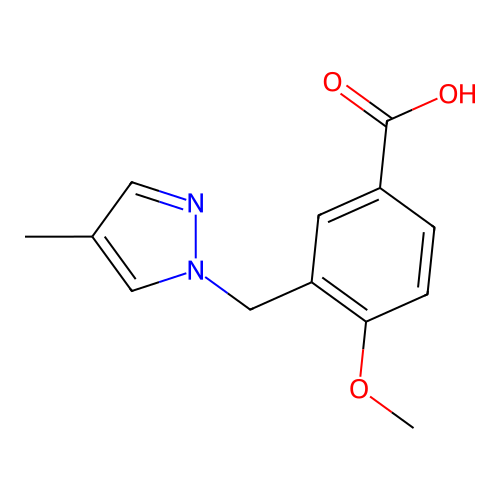 4-methoxy-3-[(4-methyl-1H-pyrazol-1-yl)methyl]benzoic acid structure