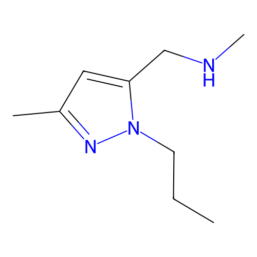 N-methyl-1-(3-methyl-1-propyl-1H-pyrazol-5-yl)methanamine structure