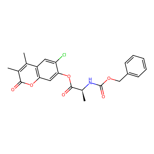 (S)-6-chloro-3,4-dimethyl-2-oxo-2H-chromen-7-yl 2-(((benzyloxy)carbonyl)amino)propanoate structure