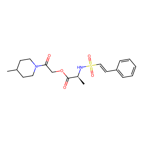 2-(4-methylpiperidin-1-yl)-2-oxoethyl (2S)-2-(2-phenylethenesulfonamido)propanoate structure