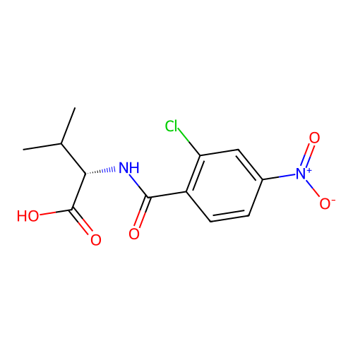 (2S)-2-[(2-chloro-4-nitrophenyl)formamido]-3-methylbutanoic acid structure