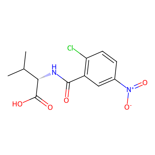 (2S)-2-[(2-chloro-5-nitrophenyl)formamido]-3-methylbutanoic acid structure