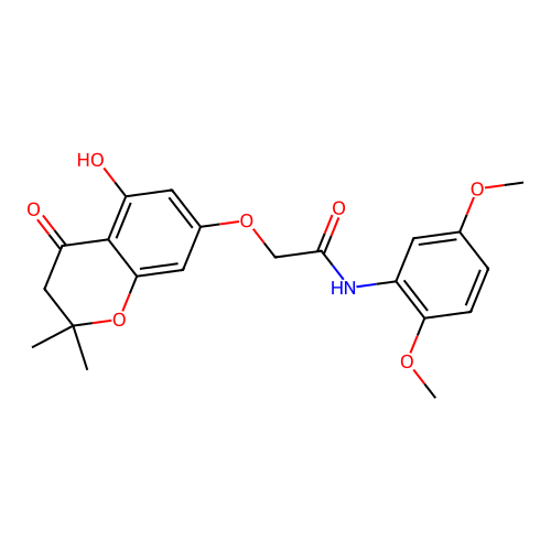 N-(2,5-dimethoxyphenyl)-2-((5-hydroxy-2,2-dimethyl-4-oxochroman-7-yl)oxy)acetamide structure