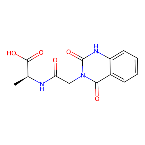 (S)-2-(2-(2,4-dioxo-1,2-dihydroquinazolin-3(4H)-yl)acetamido)propanoic acid structure