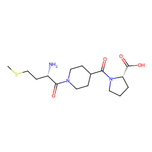 1-{[1-(L-methionyl)piperidin-4-yl]carbonyl}-L-proline structure