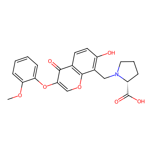 1-[[7-hydroxy-3-(2-methoxyphenoxy)-4-oxo-chromen-8-yl]methyl]pyrrolidine-2-carboxylic Acid structure