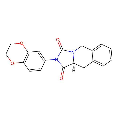 (10aS)-2-(2,3-dihydro-1,4-benzodioxin-6-yl)-10,10a-dihydro-5H-imidazo[1,5-b]isoquinoline-1,3-dione structure