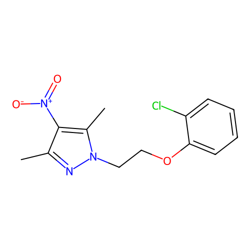 1-[2-(2-Chlorophenoxy)ethyl]-3,5-dimethyl-4-nitropyrazole structure