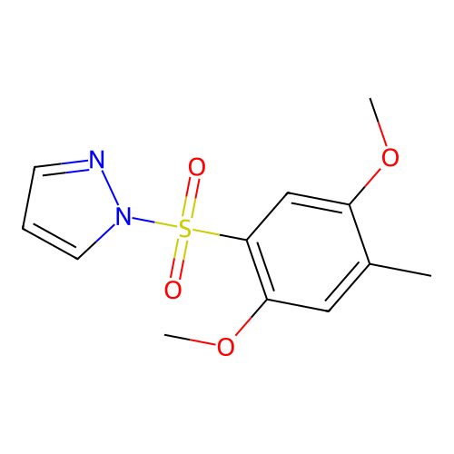 1-(2,5-dimethoxy-4-methylbenzenesulfonyl)-1H-pyrazole structure
