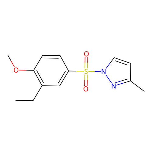 1-[(3-Ethyl-4-methoxyphenyl)sulfonyl]-3-methylpyrazole structure