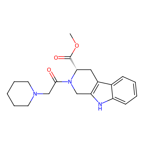 methyl (3S)-2-(piperidin-1-ylacetyl)-2,3,4,9-tetrahydro-1H-beta-carboline-3-carboxylate structure