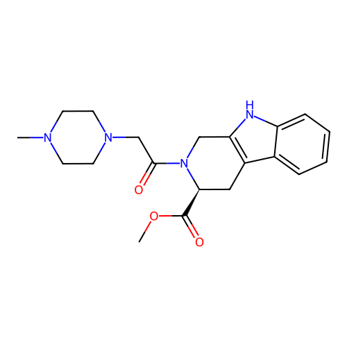 (S)-methyl 2-(2-(4-methylpiperazin-1-yl)acetyl)-2,3,4,9-tetrahydro-1H-pyrido[3,4-b]indole-3-carboxylate structure