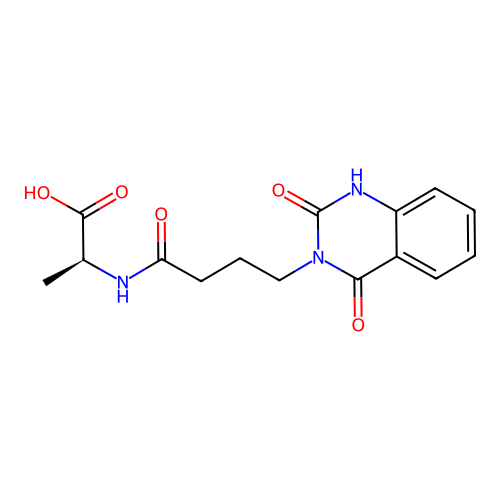 (S)-2-(4-(2,4-dioxo-1,2-dihydroquinazolin-3(4H)-yl)butanamido)propanoic acid structure