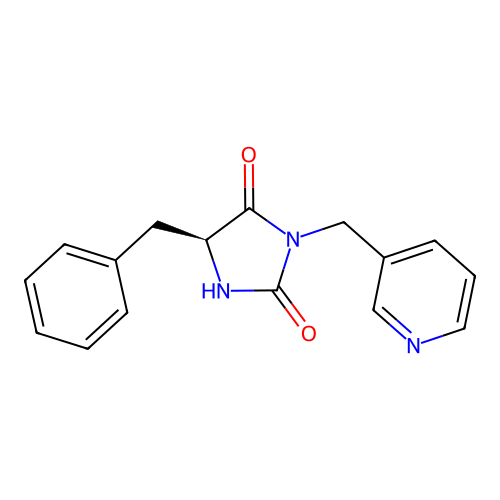 (5S)-5-benzyl-3-(pyridin-3-ylmethyl)imidazolidine-2,4-dione structure