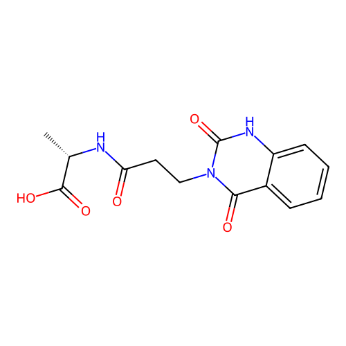 (S)-2-(3-(2,4-dioxo-1,2-dihydroquinazolin-3(4H)-yl)propanamido)propanoic acid structure
