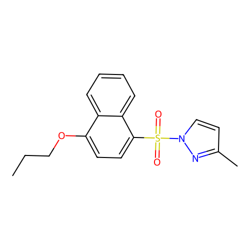 3-Methyl-1-[(4-propoxynaphthyl)sulfonyl]pyrazole structure