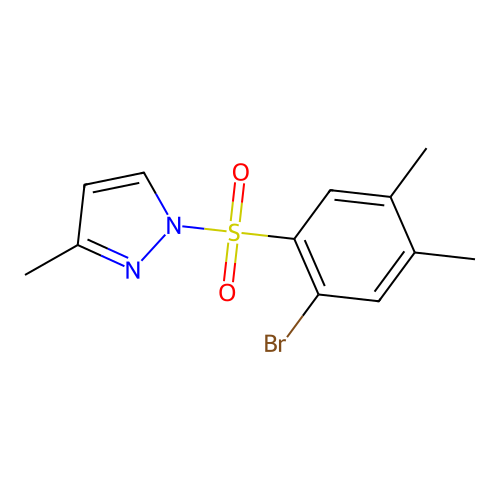 1-[(2-bromo-4,5-dimethylphenyl)sulfonyl]-3-methyl-1H-pyrazole structure