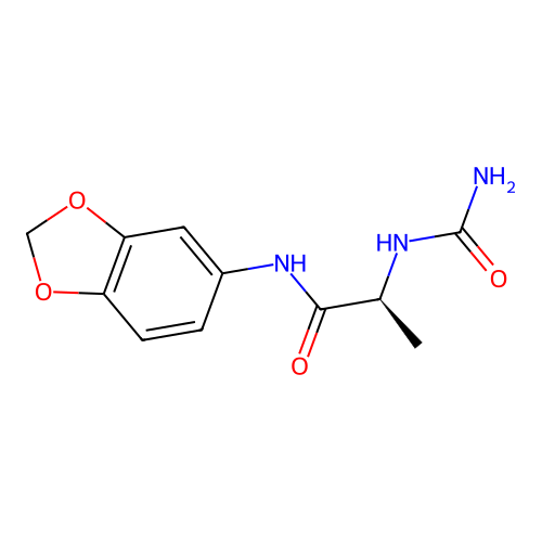 (2S)-N-(1,3-benzodioxol-5-yl)-2-(carbamoylamino)propanamide structure