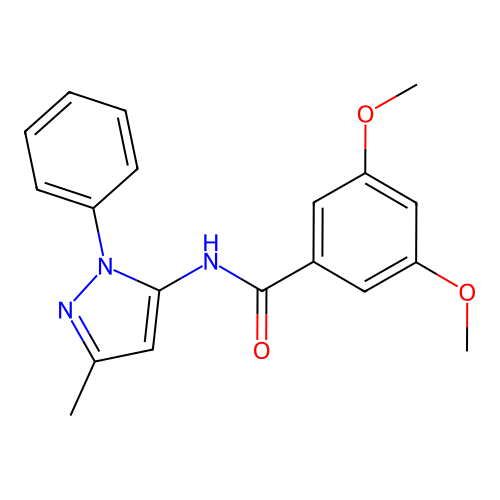 3,5-dimethoxy-N-(5-methyl-2-phenylpyrazol-3-yl)benzamide structure