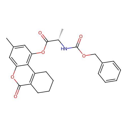 (S)-3-methyl-6-oxo-7,8,9,10-tetrahydro-6H-benzo[c]chromen-1-yl 2-(((benzyloxy)carbonyl)amino)propanoate structure