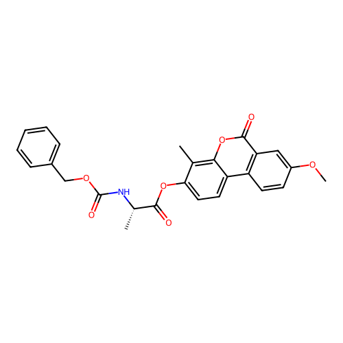 (S)-8-methoxy-4-methyl-6-oxo-6H-benzo[c]chromen-3-yl 2-(((benzyloxy)carbonyl)amino)propanoate structure