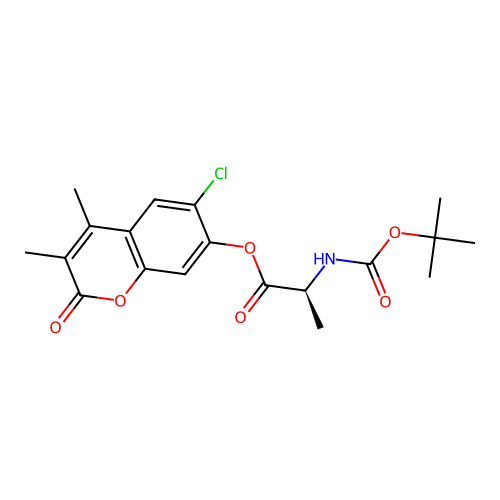 (S)-6-chloro-3,4-dimethyl-2-oxo-2H-chromen-7-yl 2-((tert-butoxycarbonyl)amino)propanoate structure