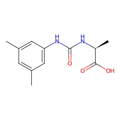 N-[(3,5-dimethylphenyl)carbamoyl]-L-alanine structure