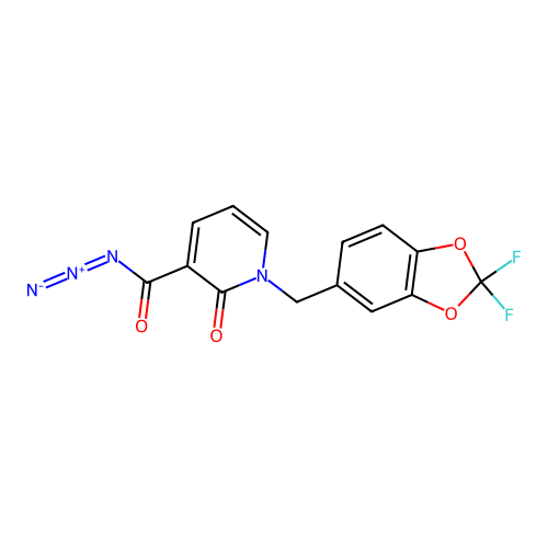 3-(azidocarbonyl)-1-[(2,2-difluoro-1,3-benzodioxol-5-yl)methyl]-2(1H)-pyridinone structure
