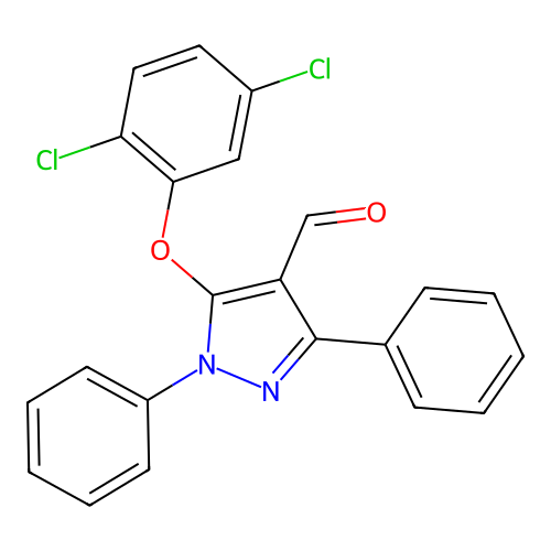 5-(2,5-dichlorophenoxy)-1,3-diphenyl-1H-pyrazole-4-carbaldehyde structure