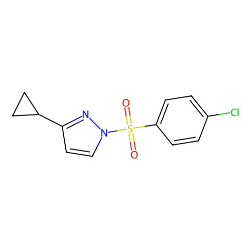 1-[(4-chlorophenyl)sulfonyl]-3-cyclopropyl-1H-pyrazole structure