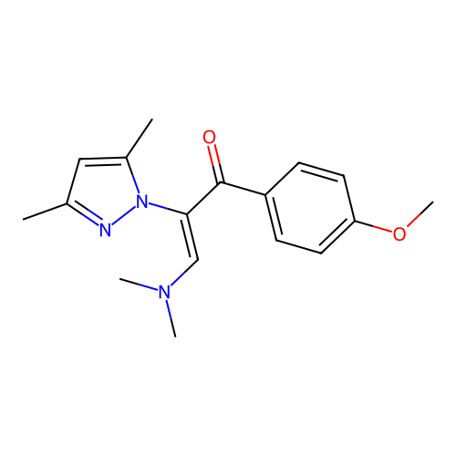 3-(dimethylamino)-2-(3,5-dimethylpyrazol-1-yl)-1-(4-methoxyphenyl)prop-2-en-1-one structure