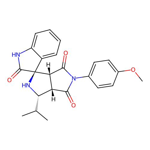 (1'R,3'S,3a'S,6a'R)-3'-isopropyl-5'-(4-methoxyphenyl)-3',3a'-dihydro-2'H-spiro[indoline-3,1'-pyrrolo[3,4-c]pyrrole]-2,4',6'(5'H,6a'H)-trione structure