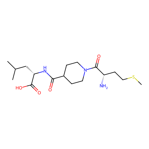 (2S)-2-[[1-[(2S)-2-amino-4-methylsulfanylbutanoyl]piperidine-4-carbonyl]amino]-4-methylpentanoic acid structure