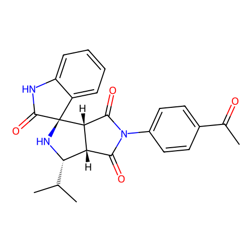 (1'R,3'S,3a'S,6a'R)-5'-(4-acetylphenyl)-3'-isopropyl-3',3a'-dihydro-2'H-spiro[indoline-3,1'-pyrrolo[3,4-c]pyrrole]-2,4',6'(5'H,6a'H)-trione structure